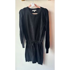 LALAVON Women's Black Long Sleeve Knit Romper Size S Casual